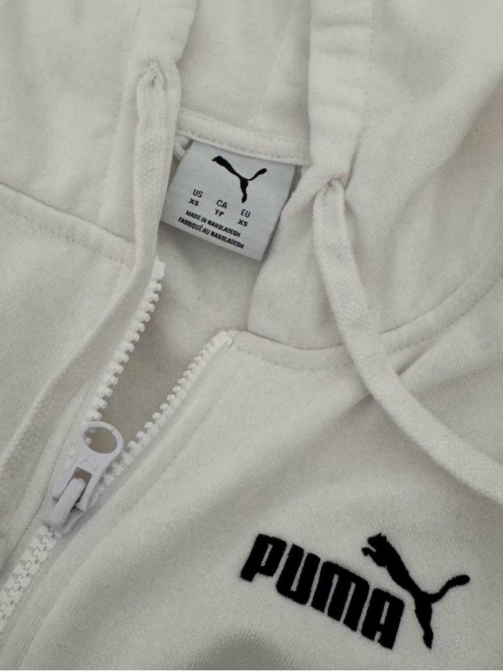 Puma Cream Zip Hoodie with Black Logo